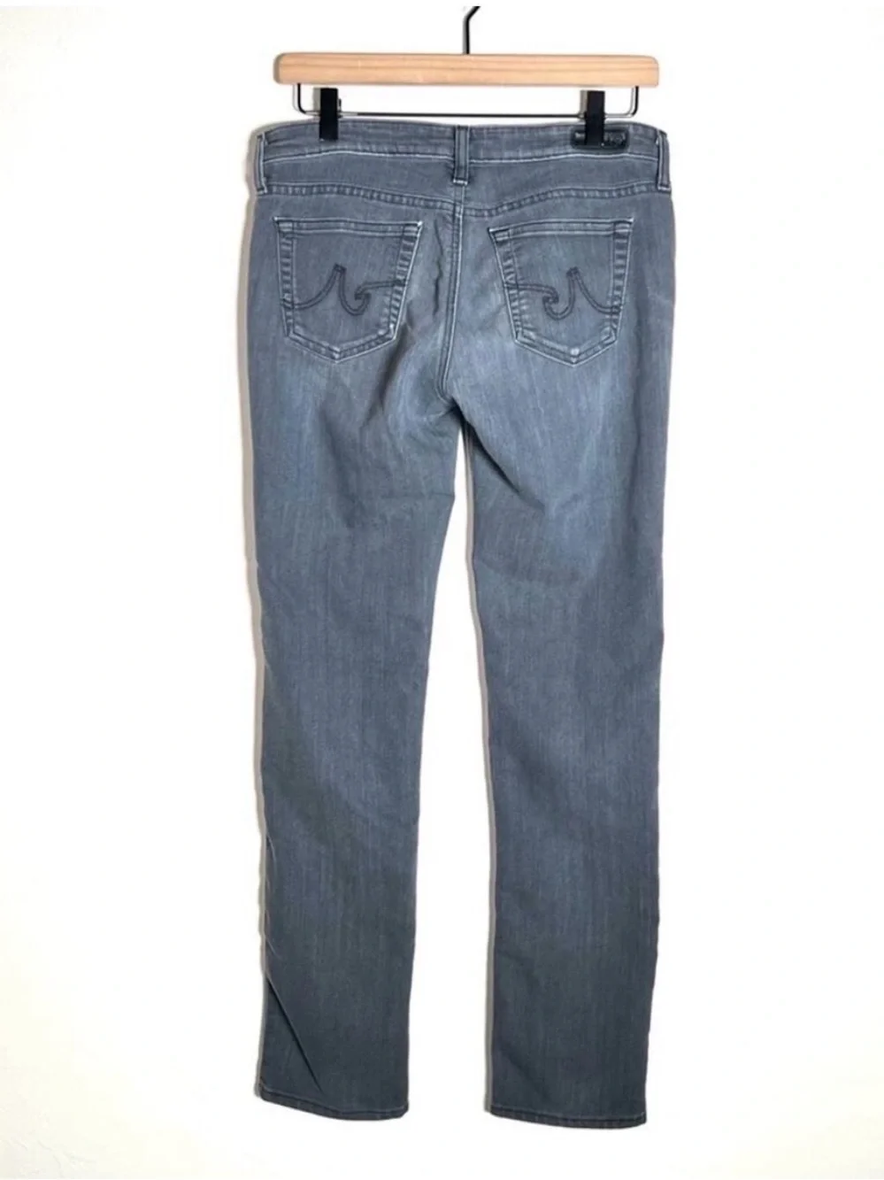 AG Adriano Goldschmied grey the Stevie Slim straight leg jeans size 29 B149